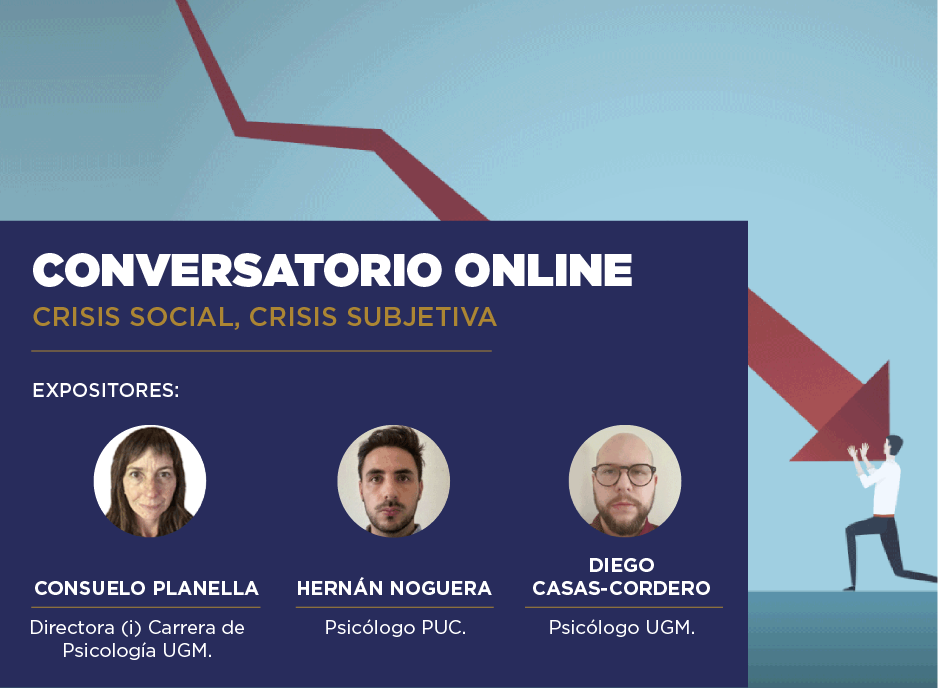 Imagen de la noticia: La Carrera de Psicología y el área de Postgrado de la Universidad Gabriela Mistral realizaron el conversatorio online “Crisis social, crisis subjetiva”