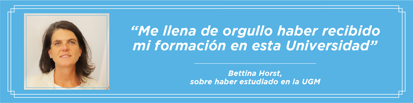 Imagen de la noticia: Universidad Gabriela Mistral entregó medalla “40 Años UGM” a su egresada de Ingeniería Comercial, Bettina Horst