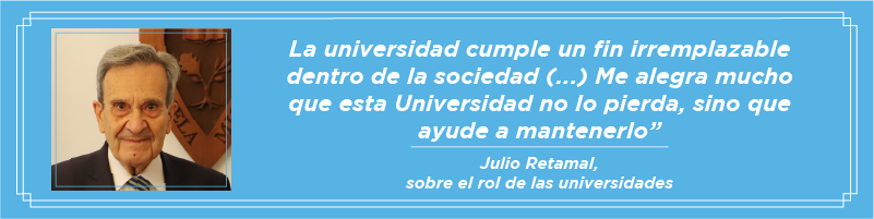 Imagen de la noticia: Ex académico Julio Retamal recibió la medalla 40 Años UGM en reconocimiento a su destacada labor formadora