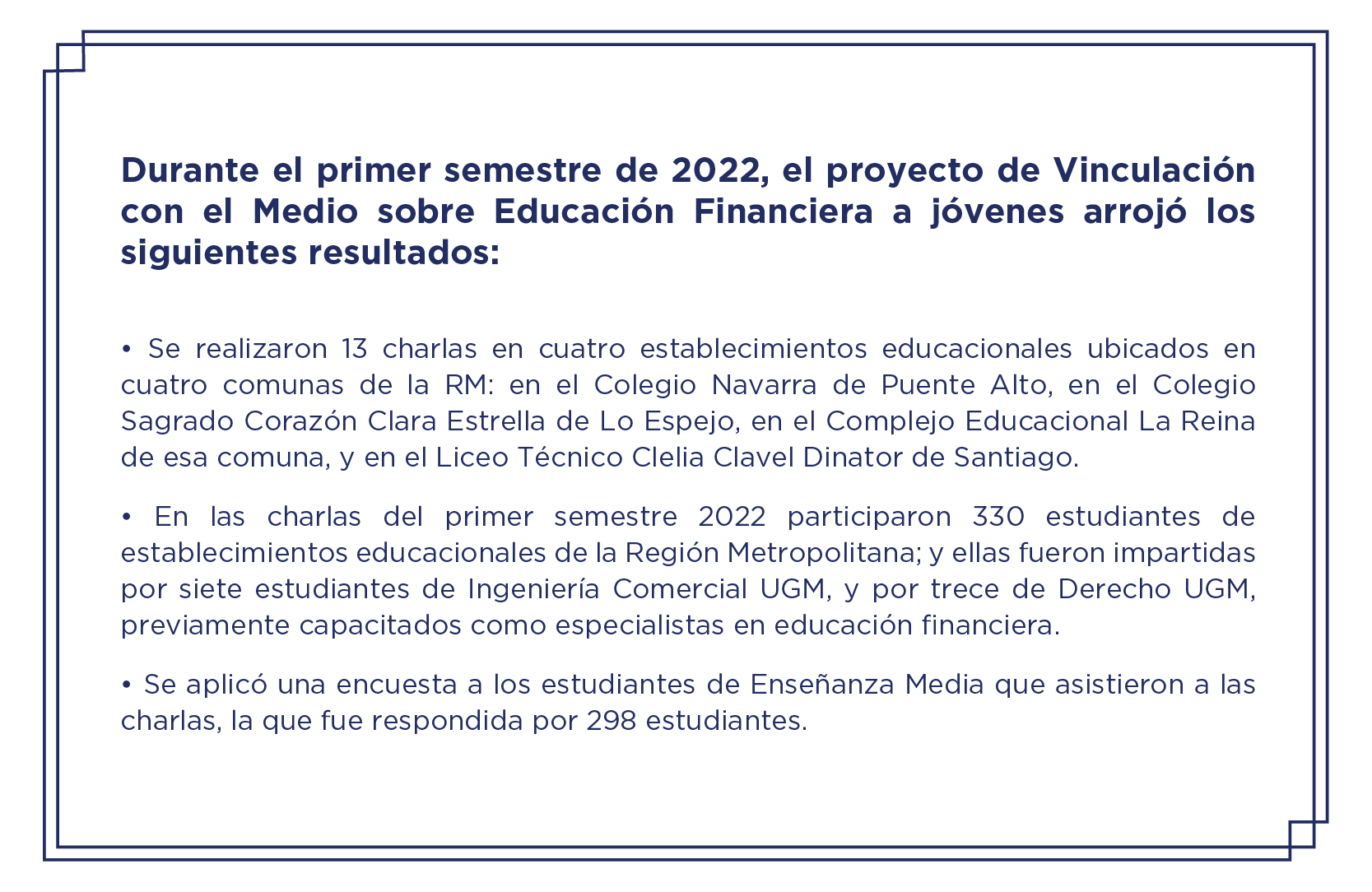 Imagen de la noticia: Más de trescientos estudiantes de Educación Media participaron en las Charlas de Educación Financiera UGM