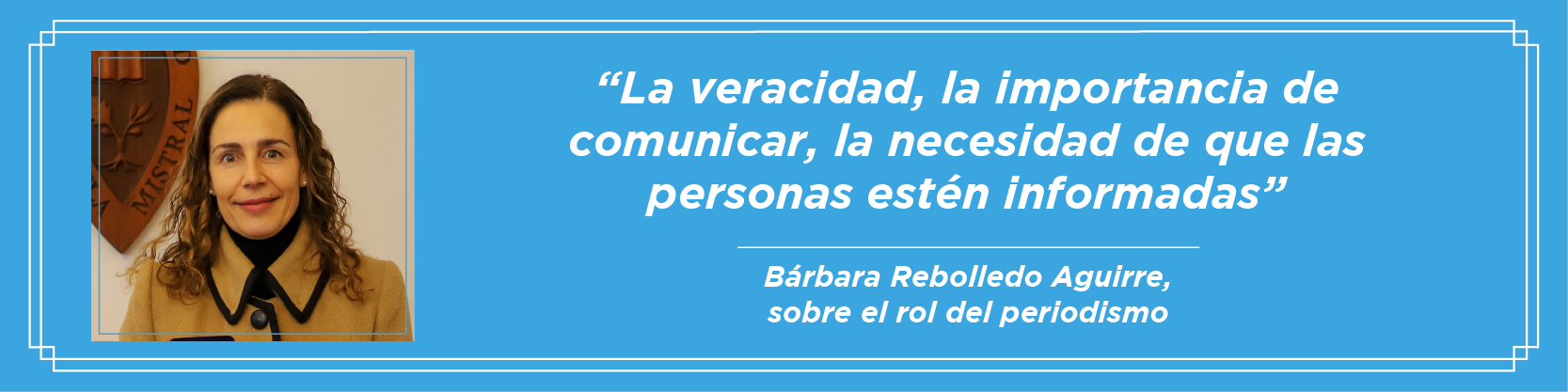 Imagen de la noticia: Bárbara Rebolledo, egresada de Periodismo de la U. Gabriela Mistral, recibió medalla “40 Años UGM”