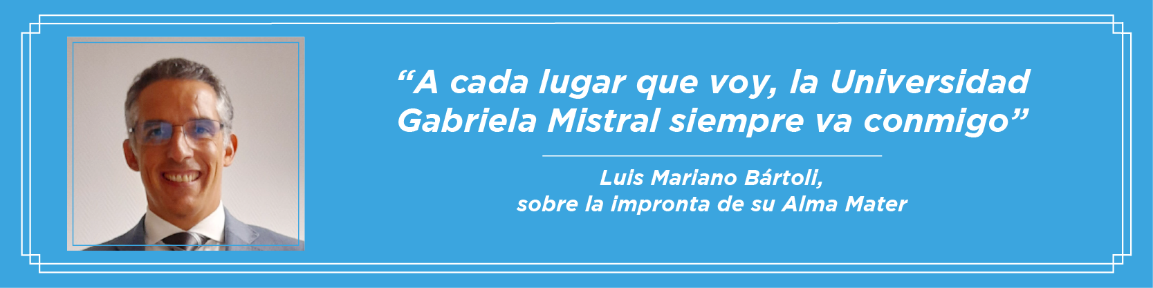 Imagen de la noticia: Luis Mariano Bártoli, ex académico de Humanidades y egresado de Filosofía de la U. Gabriela Mistral, recibió la medalla “40 Años UGM”