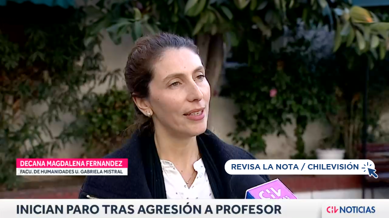 Imagen de la noticia: Decana presentó cifras de convivencia escolar en nota de Chilevisión