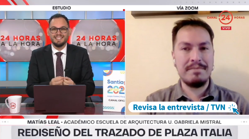 Imagen de la noticia: En entrevista con TVN, académico de la Escuela de Arquitectura UGM se refirió al rediseño de Plaza Italia, anunciado recientemente por las autoridades.