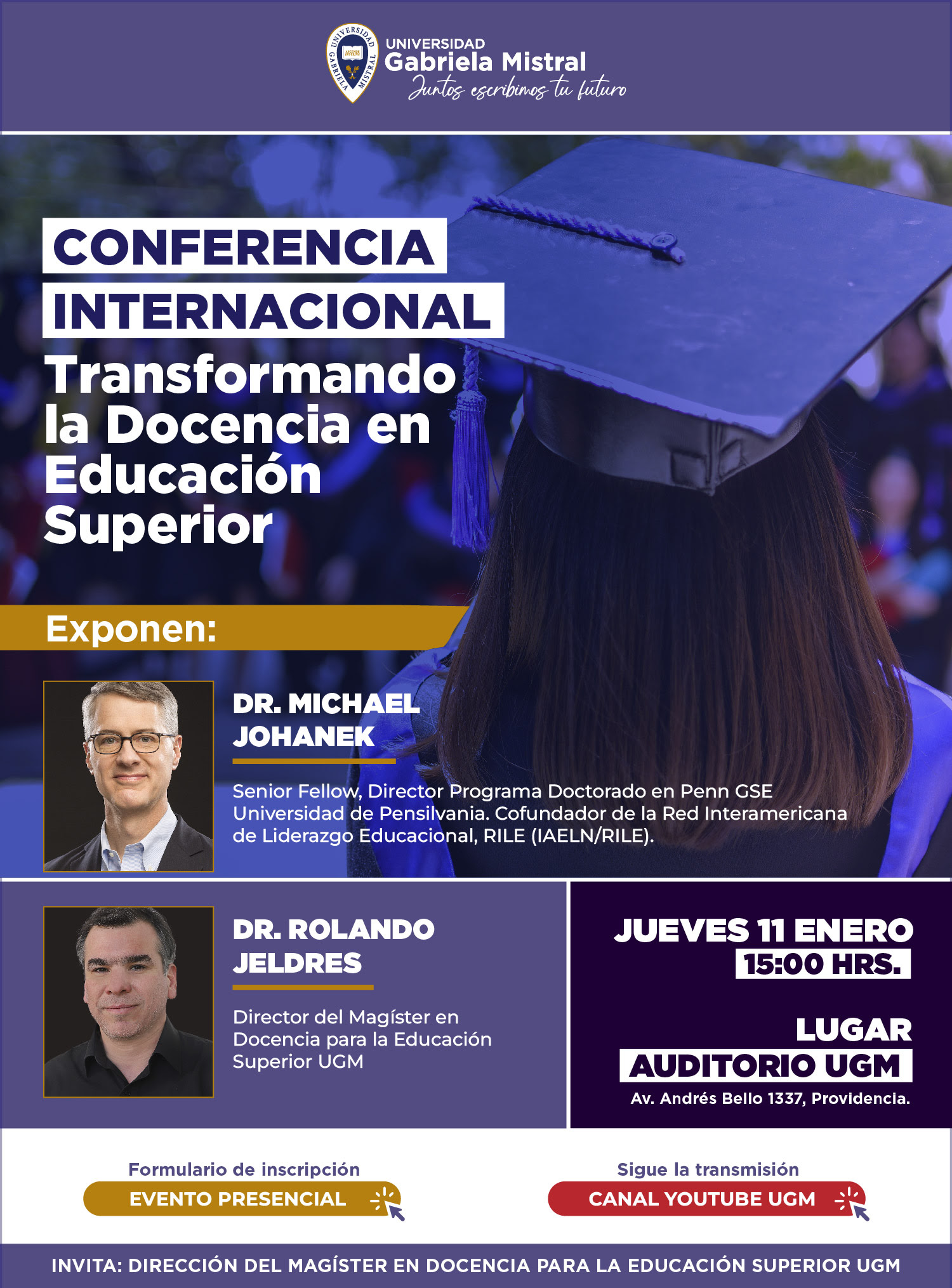 Imagen de la noticia: Conferencia Internacional "Transformando la docencia en Educación Superior" - Dr. Michael Johanek