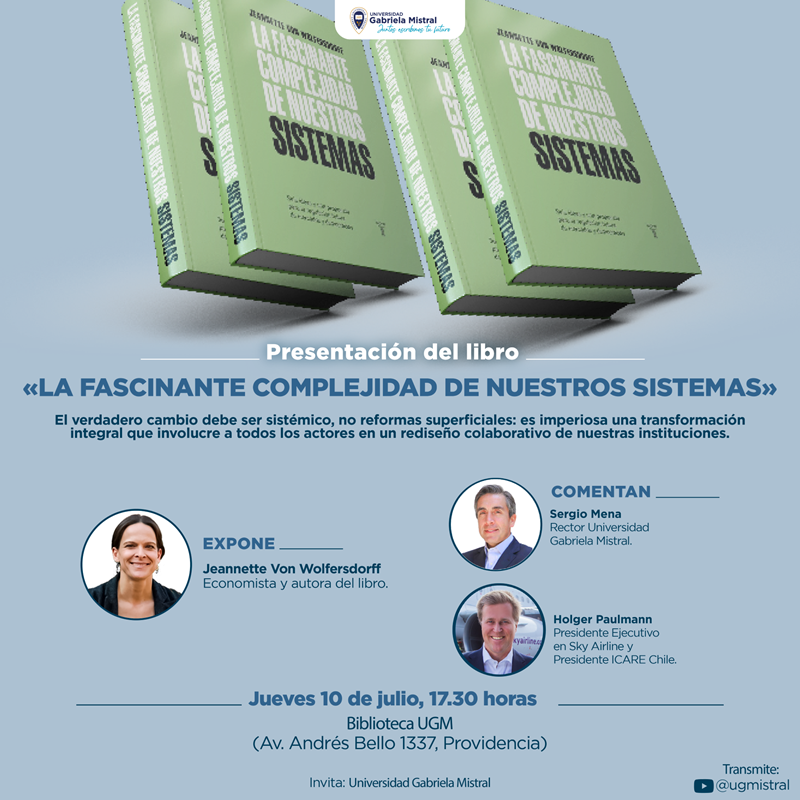 Imagen de la noticia: 10 de julio / 17.30 horas: Presentación libro "La fascinante complejidad de nuestros sistemas", de Jeannette Von Wolfersdorff