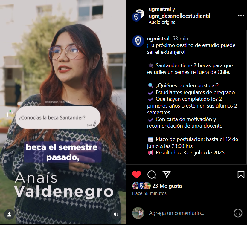 Imagen de la noticia: Estudiantes UGM becados por Santander relataron su experiencia de movilidad internacional en España