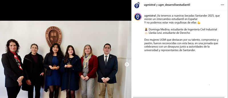 Imagen de la noticia: Mistralinas obtuvieron Beca Santander de Movilidad Internacional y cursarán un semestre en España
