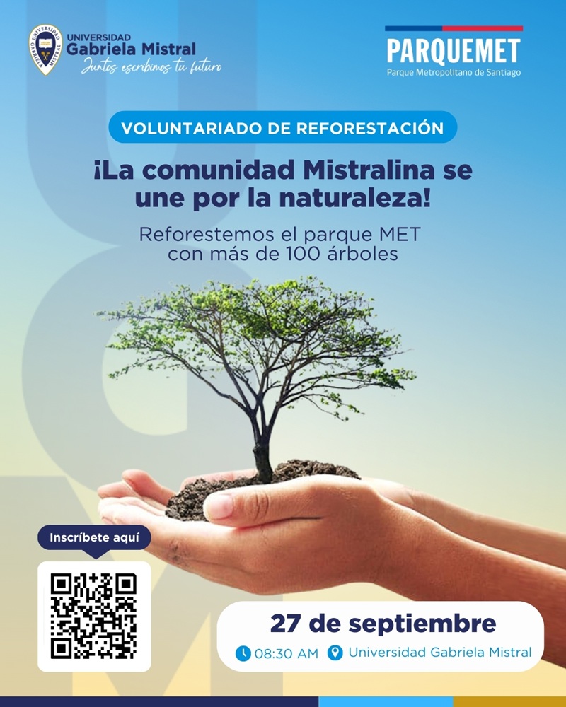 Imagen de la noticia: 27/09: Inscríbete y participa en el Voluntariado UGM de Reforestación en el Parque Metropolitano de Santiago