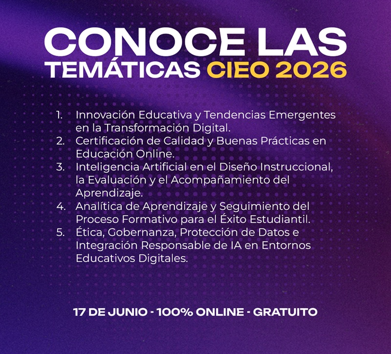 Imagen de la noticia: Call for papers CIEO 2026: Postula tu ponencia al VII Congreso Internacional de Educación Online