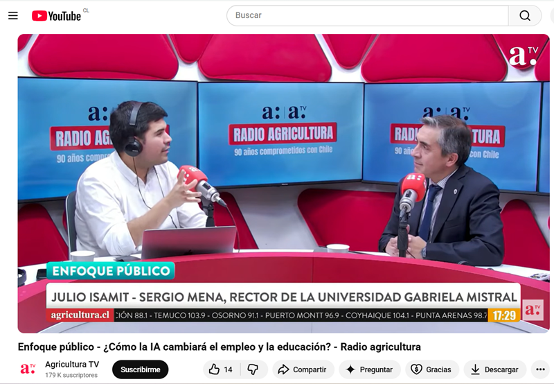 Imagen de la noticia: Video: Entrevista al Rector UGM Sergio Mena en programa "Enfoque Público" de Radio Agricultura