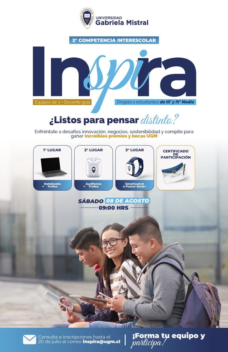 Imagen de la noticia: Universidad Gabriela Mistral será sede de INSPIRA 2026: innovación, tecnología y desafíos reales para más de 100 estudiantes de enseñanza media